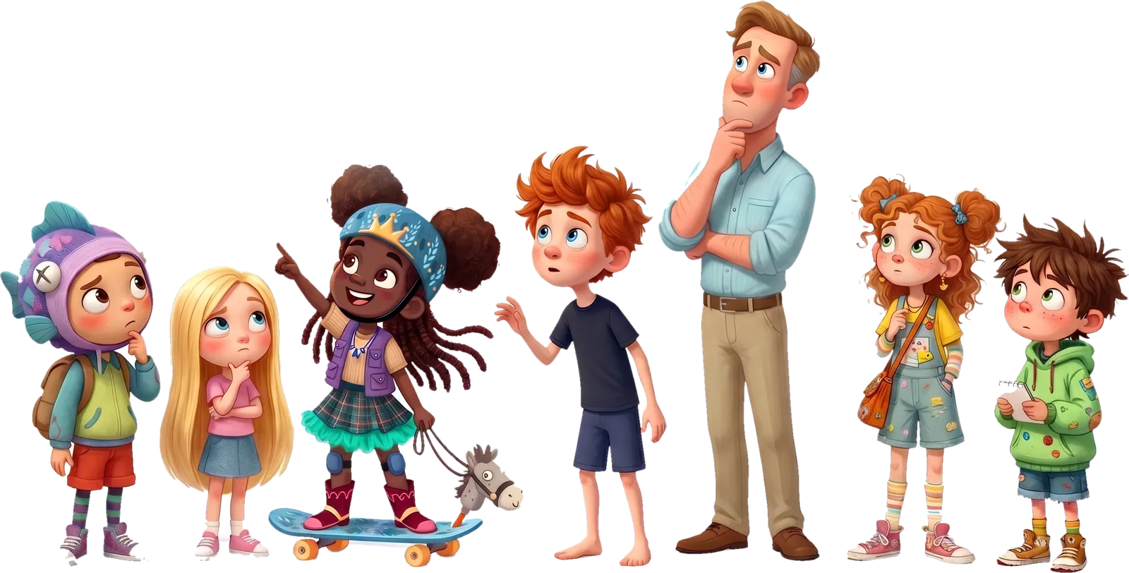 The Kidverse characters looking up in wonder